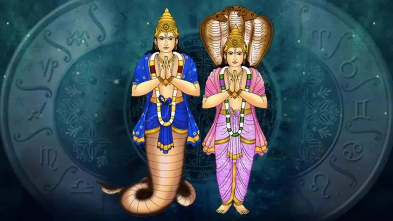 Rahu and Ketu traditional illustration